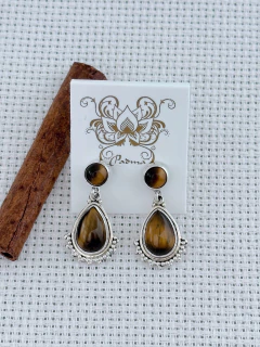 BRINCO EM PRATA 925 COM OLHO DE TIGRE (35/15B100219) na internet