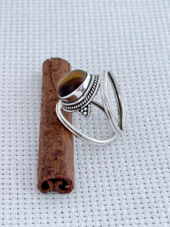 Anel Em Prata 925 Com Olho De Tigre (35/15A960219) - loja online