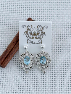 Brinco Em Prata 925 Com Topázio Azul (1/27B1130249) na internet