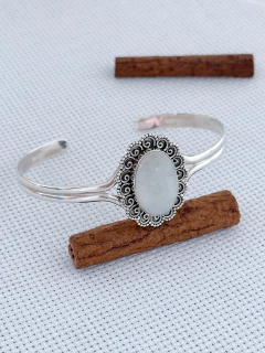 Bracelete Em Prata 925 Com Pedra da Lua (39/17U2510559) na internet
