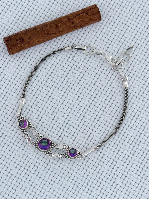 Pulseira Em Prata 925 Com Topázio Místico (1/45U1070239)