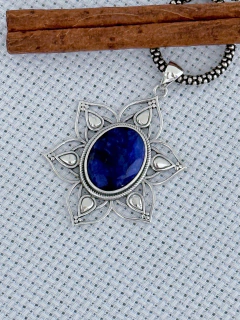 Pingente Em Prata 925 Com Safira (35/26P1030229)