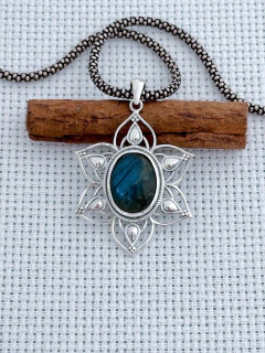 PINGENTE EM PRATA 925 COM LABRADORITA (53/09P1080239) - comprar online