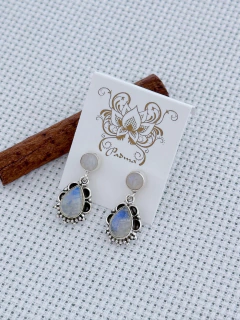 BRINCO EM PRATA 925 COM PEDRA DA LUA (80/17B660149)