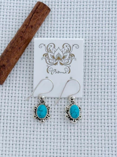 BRINCO EM PRATA 925 COM TURQUESA (35/28B520119) na internet