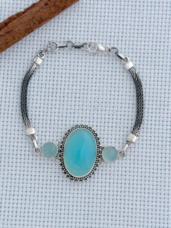 PULSEIRA EM PRATA 925 COM CALCEDÔNIA (53/05U2380529) - comprar online