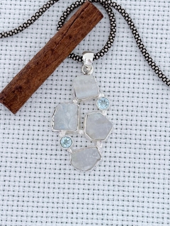 PINGENTE EM PRATA 925 COM Água Marinha e PEDRA DA LUA (39/17P2110469) - comprar online