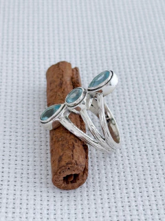 Anel Em Prata 925 Com Topázio Azul (94/27A1380329) - loja online