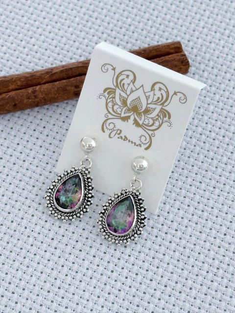 Brinco Em Prata 925 Com Topázio Místico (53/45B580129)