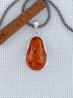 PINGENTE EM PRATA 925 COM ÂMBAR (35/33P2150479) - comprar online