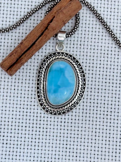 PINGENTE EM PRATA 925 COM LARIMAR (53/36A2740609) - comprar online