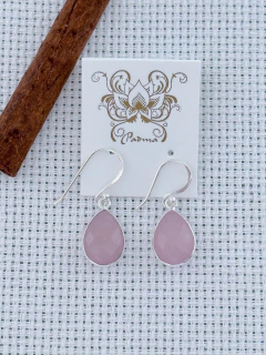 BRINCO EM PRATA 925 COM QUARTZO ROSA (39/21B610149) - comprar online