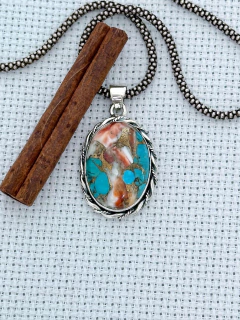 PINGENTE EM PRATA 925 COM CRISOCOLA colorida (70/80B1560349) na internet