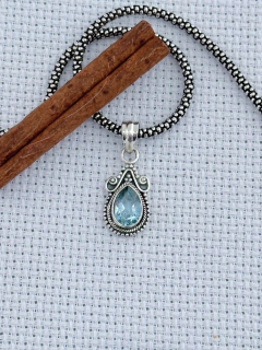 PINGENTE PRATA 925 COM TOPÁZIO AZUL (40/27A540119) - comprar online