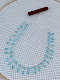 Colar em Prata 925 com Topázio Azul (35/27C3330739) - Padma Joias Em Prata 925