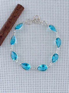 Pulseira Em Prata 925 Com Topázio Azul (35/27U1080239) na internet