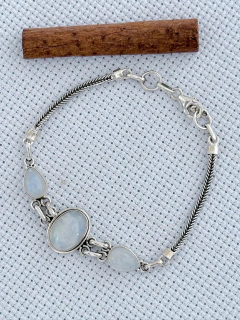 Pulseira Em Prata 925 Com Pedra da Lua (39/17U1440359)