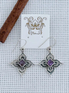 Brinco Em Prata 925 Com Ametista (1/02B1460329) na internet