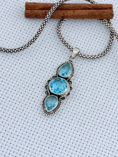 PINGENTE PRATA 925 COM TOPÁZIO Azul (39/27A960219)