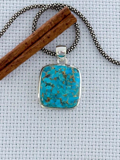 PINGENTE EM PRATA 925 COM CRISOCOLA (35/80B1670369) - comprar online