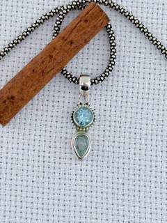 PINGENTE PRATA 925 COM TOPÁZIO AZUL (40/27A540139) - comprar online