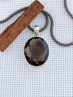 Pingente EM PRATA 925 COM Quartzo Fumê (1/21P190419) - comprar online