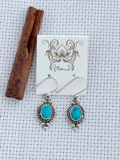 BRINCO EM PRATA 925 COM TURQUESA (50/28B540119) na internet