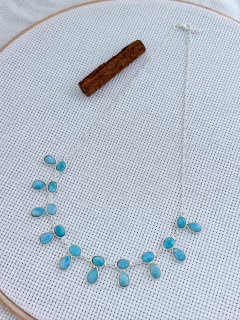 Colar EM PRATA 925 COM LARIMAR (95/36A2140479) - Padma Joias Em Prata 925