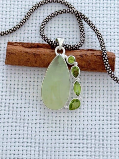 Pingente em Prata 925 com Prehnita e Peridoto (39/10P1560389) - comprar online