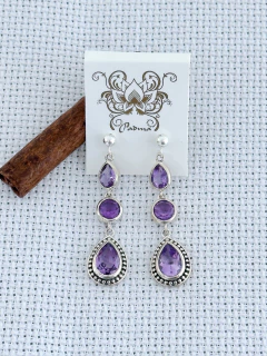 Brinco Em Prata 925 Com Ametista (39/02B1950429) na internet