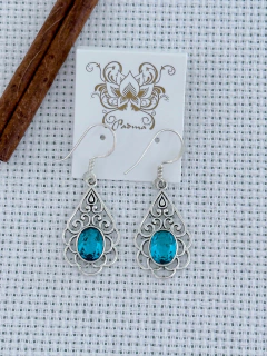 Brinco Em Prata 925 Com Topázio Azul (35/27B580129) - comprar online