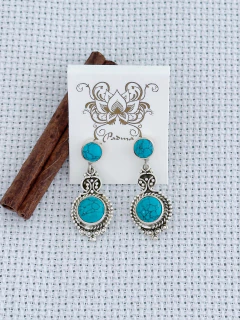 BRINCO EM PRATA 925 COM TURQUESA (35/28B1010229) na internet