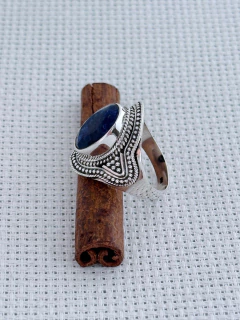 ANEL EM PRATA 925 COM SAFIRA (35/26A1260279) - loja online