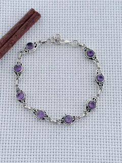 PULSEIRA EM PRATA 925 COM AMETISTA (53/02U1480329) na internet