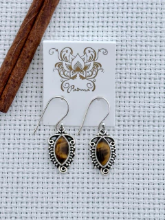 BRINCO EM PRATA 925 COM OLHO DE TIGRE (35/15B710159) na internet