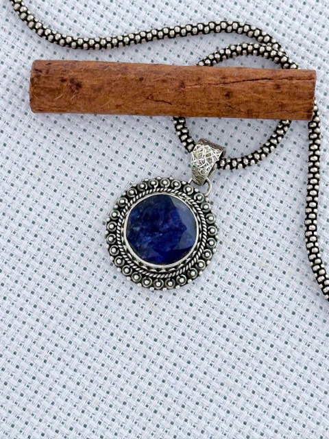 Pingente Em Prata 925 Com Safira (39/26P860219)