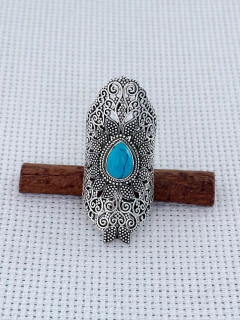 Anel Em Prata 925 Com Turquesa (1/28A1630359) na internet