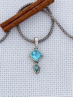 PINGENTE PRATA 925 COM TOPÁZIO AZUL (39/27A570129) - comprar online