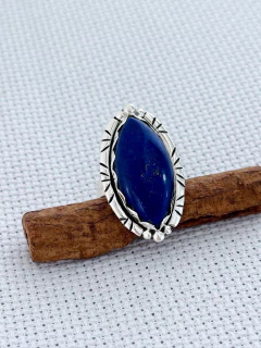 Anel Em Prata 925 Com Lápis Lazúli (70/11A1810399) - Padma Joias Em Prata 925