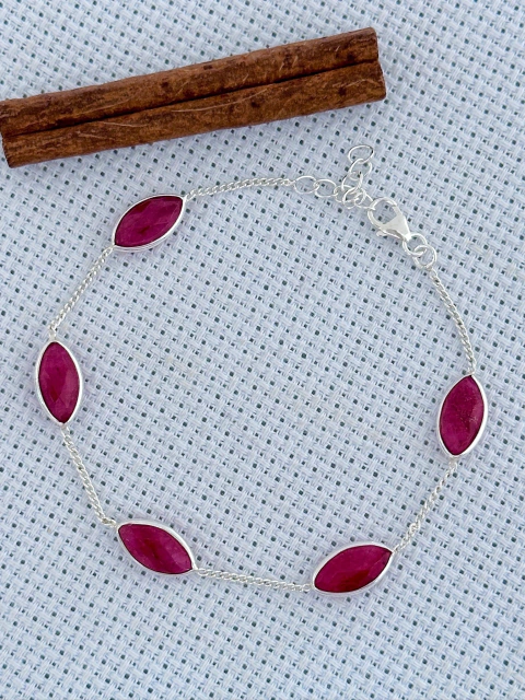 Pulseira Em Prata 925 Com Rubi (35/25U600139)