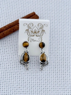 BRINCO EM PRATA 925 COM OLHO DE TIGRE (35/15B700159) - comprar online