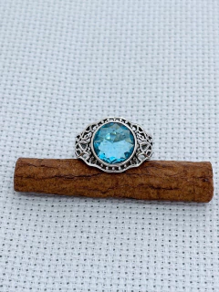 Anel Em Prata 925 Com Topázio Azul (70/27A890189) na internet