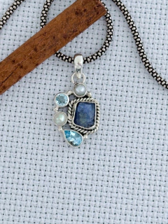 PINGENTE EM PRATA 925 COM Topázio Azul, Pérola e TANZANITA (39/17P970239) - comprar online