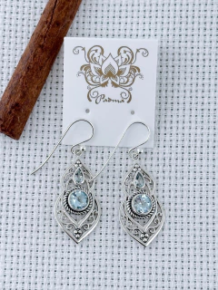 Brinco em Prata 925 Água marinha (93/10B1750389) na internet