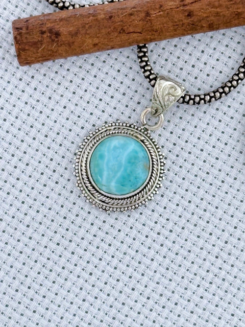 PINGENTE EM PRATA 925 COM LARIMAR (39/36A1010249)