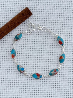 PULSEIRA EM PRATA 925 COM CRISOCOLA (39/80U1510339) na internet