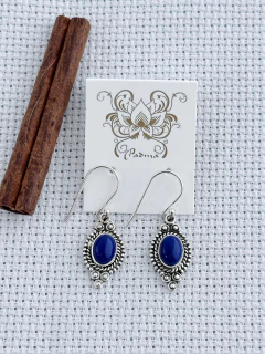 Brinco Em Prata 925 Com Lápis Lazúli (50/11B700159) na internet