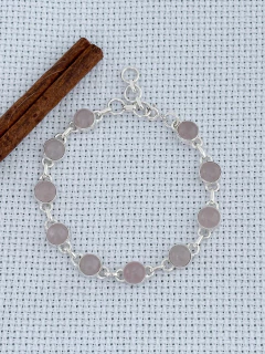 Pulseira em prata 925 com quartzo rosa (53/21U1790399) na internet