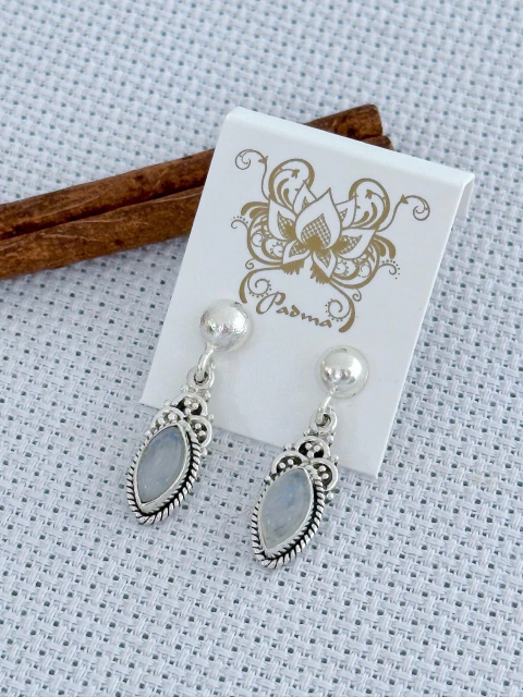 BRINCO EM PRATA 925 COM PEDRA DA LUA (1/17B610139)