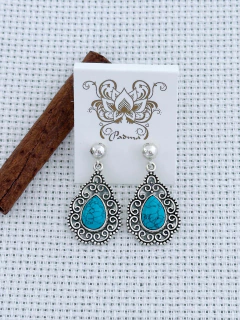 BRINCO EM PRATA 925 COM TURQUESA (35/28B740169) - comprar online